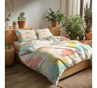 Crema Copripiumino 150 x 220 cm Cartoninimati Corpi Celesti Stelle E Luna Set 3 Pezzi in Microfibra Morbida - Set Copripiumino Chiusura con Cerniera - Biancheria da Letto per Camera da Letto