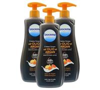 Crema Corpo ALL'OLIO DI ARGAN, Per Tutti i Tipi Di Pelle. Garantisce 48h Di Idratazione Intensa, Non Unge e Si Assorbe Rapidamente 500ml (3 Flaconi)