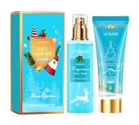 Crema Corpo,Crema Corpo Nutriente,Crema Corpo Profumata,Body Splash per donne, spray profumato a lunga durata,Set regalo di Natale-2 pezzi,Regali di Compleanno e Natale per le Donne