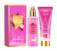 Crema Corpo,Crema Corpo Nutriente,Crema Corpo Profumata,Body Splash per Donne,Spray Profumato a Lunga Durata,Set Regalo di Natale-2 Pezzi,Regali alla Rosa per Donne