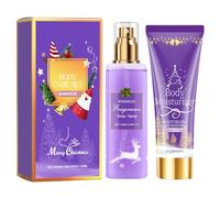 Crema Corpo,Crema Corpo Nutriente,crema corpo Profumata,Body Splash per donne,spray profumato a lunga durata,2 Set regalo di Natale,Regali alla Lavanda per Donne