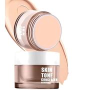 Crema correttore 15 g, copre lentiggini, macchie, occhiaie e brufoli, impermeabile, 6 colori a scelta, con 3 mini tamponi per pollice (03)