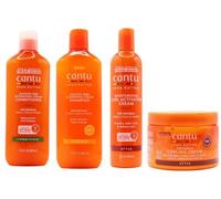 Crema curvante al cocco Cantu 12 once con shampoo e balsamo senza solfati 12 once e burro di karitè Crema idratante per l'attivazione del ricciolo 12 once