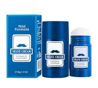 Crema da barba per uomo, crema idratante 40 g per rasatura | Stick balsamo 2 in 1 detergente per cura del viso, depilazione e viaggio