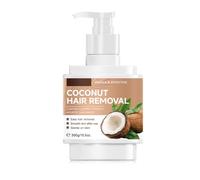 Crema depilatoria all'olio di cocco per uomo e donna, delicata per il viso e il corpo, per labbro superiore, gambe e zona bikini, levigante e indolore, 300 g