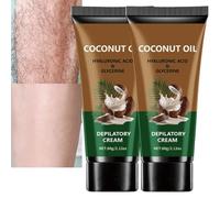 Crema Depilatoria Indolore al Cocco per Viso e Corpo, Depilatorio Delicato (2Pcs)