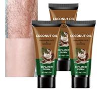 Crema Depilatoria Indolore al Cocco per Viso e Corpo, Depilatorio Delicato (3Pcs)