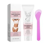 Crema depilatoria per donne, zona intima, bikini, linee depilatorie per viso, gambe, ascelle, formula delicata per uso domestico e da viaggio, con raschietto