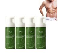 Crema depilazione indolore per uomini, formula gel lenitivo con aloe e vitamina E, crema depilazione per petto, schiena, gambe e zone intime, adatta a tutti i tipi di pelle (4 pezzi)