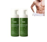 Crema depilazione indolore per uomini, formula gel lenitivo con aloe e vitamina E, crema depilazione per petto, schiena, gambe e zone intime, adatta a tutti i tipi di pelle (2 pezzi)