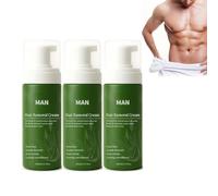Crema depilazione indolore per uomini, formula gel lenitivo con aloe e vitamina E, crema depilazione per petto, schiena, gambe e zone intime, adatta a tutti i tipi di pelle (3 pezzi)