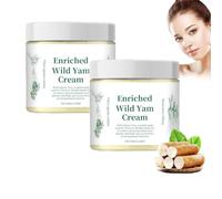 Crema di igname selvatico biologico, Crema di igname selvatico arricchita per l'equilibrio ormonale, Crema corpo naturale di igname selvatico per le donne, Creme rassodanti per la pelle (2 pezzi)