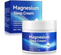 Crema di magnesio per dormire 3,17 oz, crema di magnesio per il corpo, olio di magnesio per i piedi, lozione di magnesio pura premium con vitamina E e olio di mandorle, allevia la tensione muscolare