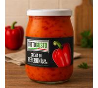 Crema Di Peperoni Con Pezzi O Di Zucca Tuttogusto 500g Vellutate Pronte Ideali Per Ricette Veloci E Sane, Perfette Per Vegetariani E Piatti Gustosi (Crema di Peperoni con Pezzi - 500g)
