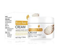 Crema di riso per viso, essenza di polpa di riso crudo crema viso anti invecchiamento crema viso idratante viso quotidiana cura della pelle idratante lenire secchezza antirughe crema viso leggera per