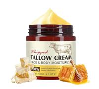 Crema di sego di manzo - Beef Tallow Crema Bio - Whipped Tallow Cream Honey Balm - Nutriente e rassodante Beef tallow Skincare - Crema idratante viso e corpo - Donna grasso naturale di manzo crema