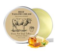 Crema di sego di manzo - Crema di manzo Tallow Bio - Tallow Balm - Beef Tallow Skincare Honey Balm - Whipped Tallow Cream - Crema idratante viso e corpo - Levigante e nutriente per la pelle