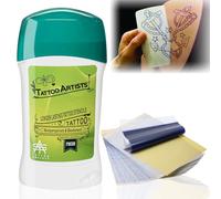 Crema di Trasferimento del Tatuaggio, con Carta per Trasferimento Tatuaggi A4, Tattoo Stencil Transfer Gel, Tattoo Transfer Cream, Accessori per Tatuaggi, per Tatuatori Principianti