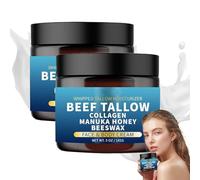 Crema idratante al sego 7 in 1, balsamo per labbra al sego nutrito con erba e miele di Manuka, cera d'api al miele e collagene di sego per viso e corpo, adatta a tutti i tipi di pelle