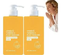 Crema illuminante alla curcuma e vitamina C, Lozione corpo alla curcuma e vitamina C, Idratante, non unge, Idratante illuminante e rassodante
