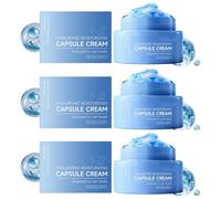 Crema in capsule all'acido ialuronico, crema idratante all'acido ialuronico, formula 2 in 1 in capsule di gel, rinforza la barriera cutanea, contiene pantenolo, lenisce e idrata la pelle secca, 55 g