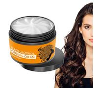 Crema intensiva per ricci, crema per capelli ricci, crema per capelli ricci, crema per capelli ondulati, crema idratante all'olio di ricino, per ricci flessibili e definiti, senza crespo, 100 g x 2