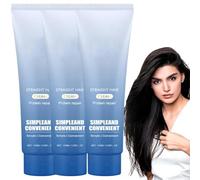 Crema lisciante per capelli 2 in 1 Silk & Gloss Protein Correction, crema lisciante per capelli con correzione proteica, cura del cuoio capelluto per capelli crespi e secchi