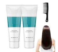 Crema lisciante per capelli Wadexr, Crema lisciante per capelli Wadexr con seta e cheratina, Zero calore, 2 in 1 ammorbidente e styling, Potere naturale (2pcs)