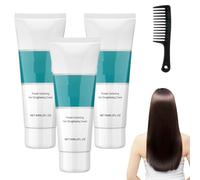 Crema lisciante per capelli Wadexr, Crema lisciante per capelli Wadexr con seta e cheratina, Zero calore, 2 in 1 ammorbidente e styling, Potere naturale (3pcs)