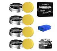 Crema Lucidante in Ceramica al Titanio, Protezione Forte, Cera Lucidante per Auto con Spugna, Nuovo Agente Ad Effetto Rapido per La Riparazione dei Graffi, Vernice per Veicoli, Formula Delicata(4pcs)