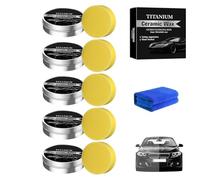 Crema Lucidante in Ceramica al Titanio, Protezione Forte, Cera Lucidante per Auto con Spugna, Nuovo Agente Ad Effetto Rapido per La Riparazione dei Graffi, Vernice per Veicoli, Formula Delicata(5pcs)