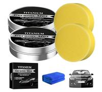 Crema Lucidante in Ceramica al Titanio, Protezione Forte, Cera Lucidante per Auto con Spugna, Nuovo Agente Ad Effetto Rapido per La Riparazione dei Graffi, Vernice per Veicoli, Formula Delicata(2pcs)