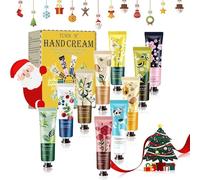 Crema Mani Regalo Natale, Creme per Le Mani Set Regalo di Natale, Nutriente e Riparare Mani Secche, per Compleanno, Natalizie, Anniversario e Festa, 10 Pezzi