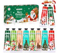 Crema Mani Riparatrice,10 Pezzi set crema mani natale, Crema Mani per Mani Secche e Screpolate, Texture Leggera e Non Ungente, Idratante e Protettiva, Regalo Compleanno Donna, Regali Natale