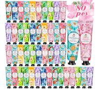 Crema Mani Set, 80Pcs Mini Crema Mani Regali Natale Donna Set, Crema Nutriente per le Mani per Donna e Uomo, Ripara &Non Unge, Idee Regalo Compleanno,Natale ed Valentino Originali