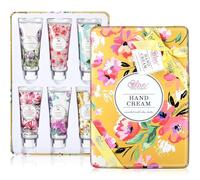 Crema Mani Set Regalo Donna 6 PCS per Donne, Crema Mani Arricchito con Burro di Karitè e Glicerina per Pelle Secca, Confezione da Viaggio, Set Regalo San Valentino,regalo natale donna