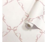 Crema Nastro Rosa Carta da Parati Legato con Una Arco Holden 14032 Look Classico