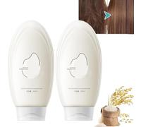 Crema per capelli all'essenza di riso, maschera per capelli all'acqua di riso fermentata, maschera per capelli a condizionamento profondo, ripara i capelli secchi, crespi e danneggiati (2pcs)