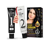 Crema per capelli per capelli a infusione rapida di Herbishh - 1n tintura per capelli neri naturali permanenti un minuto con applicatore di applicato
