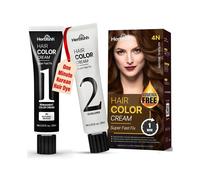 Crema per capelli per capelli a infusione rapida di Herbishh - 4n naturale tintura per capelli castani permanente un minuto con applicatore di applic