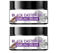 Crema per capelli ricci - Balsamo idratante e definito per ricci, crema arricciante all'olio di ricino nero, con trattamento idratante profondo, 100 g, per ricci morbidi e definiti