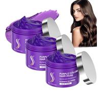 Crema per capelli viola - Trattamento per capelli alla cheratina, crema riparatrice per capelli Crema per capelli viola per capelli secchi e crespi, crema per capelli al collagene viola (3 pz)