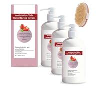Crema per il rinnovamento della pelle alla fragola con triplice acido: esfoliante per corpo e gambe, riduce le irregolarità e la pelle delle grattugie, lozione idratante quotidiana per pelle liscia e
