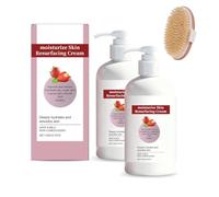 Crema per il rinnovamento della pelle alla fragola con triplice acido: esfoliante per corpo e gambe, riduce le irregolarità e la pelle delle grattugie, lozione idratante quotidiana per pelle liscia e