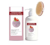 Crema per il rinnovamento della pelle alla fragola con triplice acido: esfoliante per corpo e gambe, riduce le irregolarità e la pelle delle grattugie, lozione idratante quotidiana per pelle liscia e