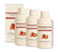 Crema per il rinnovamento della pelle alla fragola - Crema idratante per il corpo con struttura della pelle irregolare, riduce l'aspetto della pelle di grattugia - Trattamento idratante e esfoliante