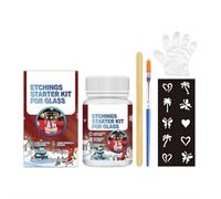 Crema per incisioni su vetro da 99,2 g - Incisione permanente satinata media per disegni intricati su vetreria, specchi e ceramica, include crema, stencil