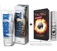 CREMA per ingrandimento PENE XL 50 ML+ Ritardante SPRAY naturale 5ML extra POWER
