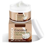 Crema per la rimozione dei capelli al cocco, delicato ed efficace rimozione dei capelli per viso e corpo completo, idratante, non si asciuga o si stringe né si asciuga facilmente