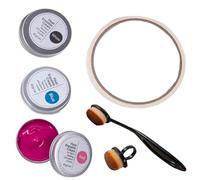 Crema per marcatura cancellabile al calore, pennello di precisione e set di pennarelli da cucito a nastro, crea linee guida temporanee per tessuti, facile rimozione, formula lavabile sensibile al